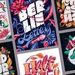 Lettering & Illustration - Collection 2020. Un proyecto de Ilustración botánica, Ilustración digital, Lettering digital y Lettering de Jimbo Bernaus - 09.03.2021