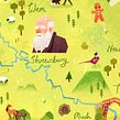 Shropshire County Map. Projekt z dziedziny Ilustracje dla dzieci, Ilustracja c, frowa, Trad, c i jna ilustracja użytkownika Gemma Gould - 09.03.2021