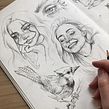 Sketchbook portrait studies. Desenho de retrato, Sketchbook, e Esboçado projeto de Gabriela Niko - 19.04.2021