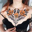 Flower Chestpiece . Tattoo Design project by Jen Tonic - 04.29.2021