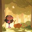 Procreate Commission: Animated loop of a girl and her dog in a forest.. Un proyecto de Ilustración tradicional, Animación, Animación de personajes, Diseño de personajes, Animación 2D y Pintura digital de Michael Relth - 18.11.2019