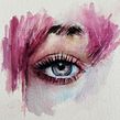 Watercolour eye study. Pintura em aquarela projeto de Sarah Stokes - 21.05.2021