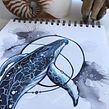 Whale design. Un proyecto de Ilustración tradicional y Diseño de Jenny Rae - 23.06.2021