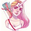 Unicornio. Un proyecto de Ilustración tradicional, Diseño de personajes y Pintura a la acuarela de Luna Lee - 30.07.2021