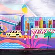 Lyft mural in San Diego, California. Traditional illustration, Fine Arts, Street Art, Design, and Painting project by Celeste Byers - 08.05.2021