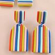 Rainbow Stripe Polymer Clay Earrings by Made by Maeberry. Accessor, Design, Jewelr, Design, and Design project by Rachael, Made by Maeberry - 08.23.2021