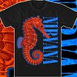 Nirvana "Seahorse" T-shirt. Traditional illustration, and Music project by Matt Curtis - 06.04.2017