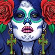 Flow N Roll "Sugar Skulls" rash guard illustration. Projekt z dziedziny Trad, c, jna ilustracja, Br, ing i ident, fikacja wizualna, Projektowanie graficzne i Grafika wektorowa użytkownika Matt Curtis - 26.06.2020