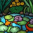 Apple Tree and Pond Stained Glass Window. Interiores projeto de Flora Jamieson - 03.09.2021