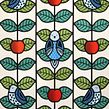 Contemporary Stained Glass Front Door Set - Apples and Birds. Un proyecto de Interiorismo de Flora Jamieson - 04.09.2021