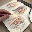Characters painted with coloured pencils. Portrait Drawing, Sketchbook, and Character Design project by Gabriela Niko - 09.08.2021