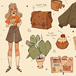 Aline - prop sheet. Traditional illustration, Character Design, Drawing, and Digital Drawing project by Magdalina Dianova - 09.14.2021