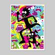 Rick & Morty - Screen printed poster. Design, Traditional illustration, Advertising, Graphic Design, Marketing, Screen Printing, Poster Design, Digital Design, and Digital Drawing project by Dan Stiles - 01.01.2018