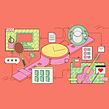 9 to 5 is Over- Harvard Business Review. Editorial Illustration project by Ana Pérez López - 09.20.2021
