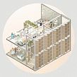 Green Wall Kinetic Facade. Un proyecto de Arquitectura, Ilustración arquitectónica, Interiorismo, Diseño e Ilustración tradicional de PAKKA - 30.09.2021