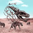 Make it Prehistoric. Ilustração tradicional, e Retoque fotográfico projeto de Julien Tabet - 13.01.2019
