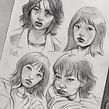 „Squid game” Fanart Portraits - Sketchbook Pages. Pencil Drawing, Sketchbook, and Portrait Drawing project by Gabriela Niko - 10.07.2021