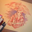 Umbrella (Markers and Color Pencils). Un proyecto de Ilustración tradicional y Manga de Caio Yo - 15.10.2021
