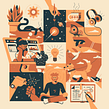 Vector Collages. Traditional illustration, Design, Graphic Design, Vector Illustration, and Creativit project by Erikas Chesonis - 10.22.2021
