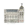 FACHADAS DE MADRID. Een project van  Ontwerp, Traditionele illustratie, Architectuur, Redactioneel ontwerp,  Tekening, Digitale illustratie, Digitale architectuur,  Architecturale illustratie, Sketchbook y Redactionele illustratie van Carlos Díaz Consuegra - 28.10.2021