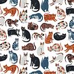 Fabric Collection - Cat's Meow. Un proyecto de Ilustración tradicional y Pattern Design de Allison Cole - 31.10.2021