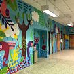 Mural for school cafeteria. Un projet de Illustration traditionnelle , et Peinture de Amaranta Martínez - 10.12.2021