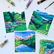 Whimsical Landscapes. Ilustração tradicional, Artes plásticas, e Design de produtos projeto de Luli Reis - 15.12.2021