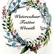Festive Wreath. The full pdf can be downloaded for free from my website Ein Projekt aus dem Bereich Aquarellmalerei von Sarah Stokes - 20.12.2021