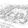 Proposed Town Center Development. Architecture, Architectural Illustration, Pencil Drawing, Drawing, Design, and Digital Drawing project by JJ Zanetta - 01.01.2022