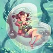 Bubble Life. Traditional illustration, Drawing, Digital Illustration, Digital Drawing, Character Design, and Art Direction project by Julia Körner - 05.01.2020