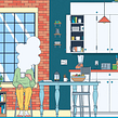 Standart Magazine - "On Missing Cafes". Traditional illustration project by Kyle Ellingson - 10.27.2021