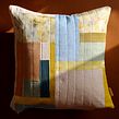 Plant Dyed Patchwork pillow. Sewing, Textile D, eing, Fiber Arts, and Textile Design project by Rebecca Rigg - 02.02.2022
