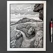 'Saddle Tor' Dip pen and ink landscape drawing. Un proyecto de Ilustración tradicional de Philip Harris - 05.03.2022