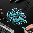 "I'm Walking in Freedom" Lettering. Lettering, H, and Lettering project by Nico Ng - 03.07.2022