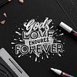 "God's Love Endures Forever" Lettering. Projekt z dziedziny T, pografia,  Pismo dekorac, jne i  Lettering 3D użytkownika Nico Ng - 07.03.2022