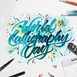 "World Calligraphy Day" Brush Lettering. Lettering, H, and Lettering project by Nico Ng - 03.07.2022