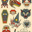 Planilla de stickers 2021. Un projet de Illustration traditionnelle, Design  , et Conception de tatouage de Fernando Aponte - 21.03.2022