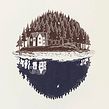Island reflection - rubber carving. Arts, and Crafts project by Viktoria Åström - 04.21.2022