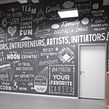 Handlettering on a wall for BTK School for Art and Design. Un proyecto de Pintura, Escritura, Lettering y Pintura acrílica de Otto Baum - 18.06.2016