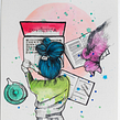 Il mio progetto del corso: Illustrazione con tecniche manuali di tratteggio e dripping. Un proyecto de Diseño de personajes, Bellas Artes, Pintura, Pintura a la acuarela, Dibujo de Retrato y Dibujo artístico de Sara Paglia - 06.06.2022