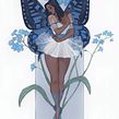 Forget-me-not fairy. Traditional illustration project by Tasia M S - 04.03.2020