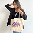 EXIT intervención en tote bags. Traditional illustration, and Lettering project by Paola Gallegos - 06.29.2022