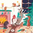 Christmas and winter illustrations . Traditional illustration project by Cécile Berrubé - 07.22.2022