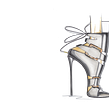 High heel straps. Design, Design de produtos, Design de calçados, e Esboçado projeto de BATTASSI - 10.08.2022