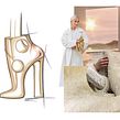 Golden heel. Design, Shoe Design, Product Design, and Sketching project by BATTASSI - 08.10.2022