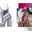 high heel hiking boots / pink. Un projet de Design , Illustration traditionnelle, Conception de produits, Conception de chaussures , et Esquisse  de BATTASSI - 10.08.2022