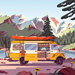CLIMBING VAN. Traditional illustration, Editorial Illustration, and Editorial Design project by fagostudio - 09.01.2021