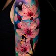 Flores de cerezo. Tattoo Design, Traditional illustration, Fine Arts, Street Art & Ink Illustration project by Cristina Castillo Navarro - 09.26.2022