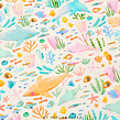 Dolphin ocean. Een project van Traditionele illustratie, Kinderillustratie y Patroonontwerp van Tati Abaurre - 18.11.2022