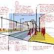 Barcelona Road Section. Architecture, Traditional illustration, and Design project by AMIN ZAKARIA - 12.04.2022
